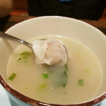 Reren Lamen & Bar - Shanghai Wonton Soup - broth reminds me of miso soup - Ramen Near Me - Washington, DC, District of Columbia