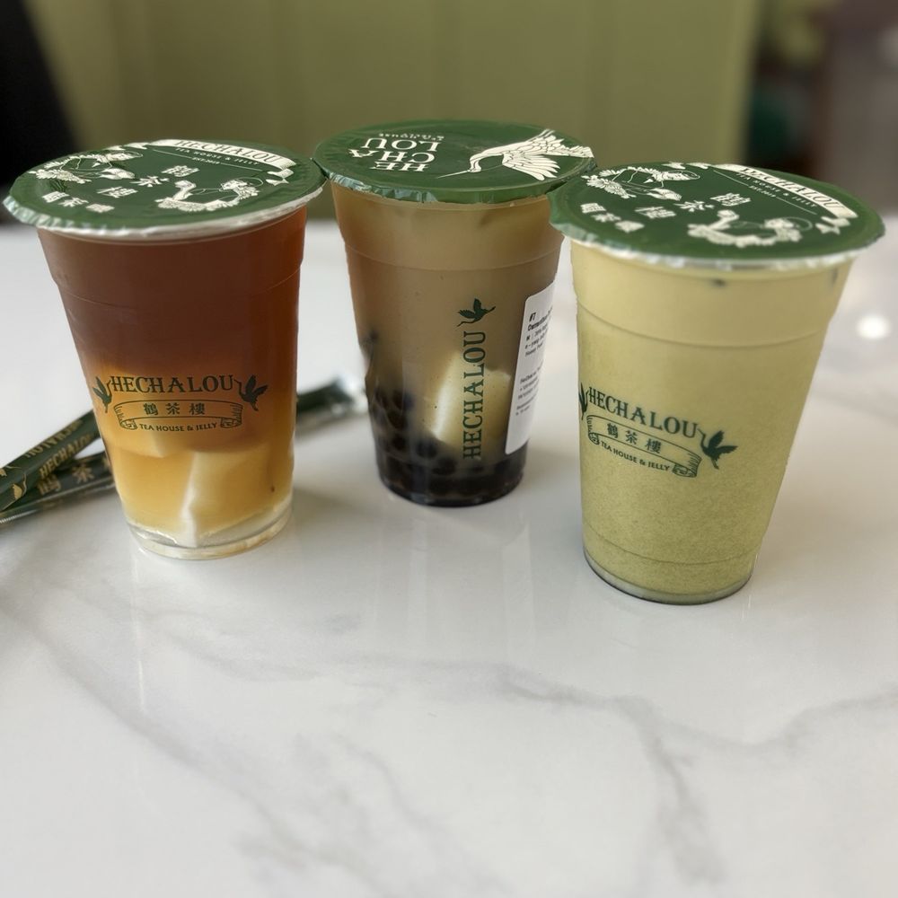 Hechalou Tea - Osmanthus oolong with almond jelly, osmanthus milk tea, matcha toffee milk tea. - Bubble Tea Near Me - Katy, Texas Hechalou Tea - Osmanthus oolong with almond jelly, osmanthus milk tea, matcha toffee milk tea. - Bubble Tea Near Me - Katy, Texas