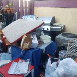 Trash collected outside Trash collected outside