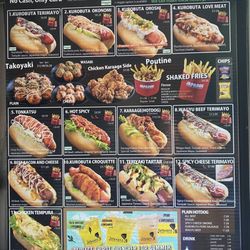 Japadog - Menu