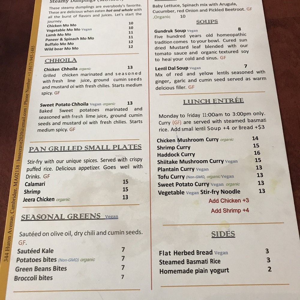 Base Crave - Menu - Desserts Near Me - Cambridge, Massachusetts