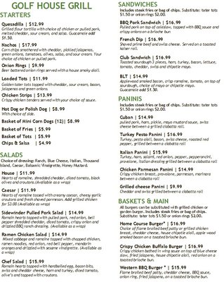 Menu photo 1 The Golf House Grill Dupont, WA Menu photo 1 The Golf House Grill Dupont, WA