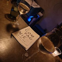 La Compagnie Wine Bar Flatiron - Riesling on the left, Vermentino on the right.