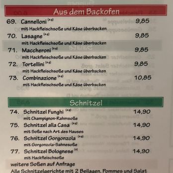 Pizzeria Sole D'Oro - Pasta and Baked Dishes Menu - Pizza Near Me - Pfungstadt, HE
