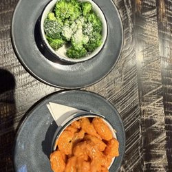 Walk-On’s Sports Bistreaux Central, LA - Keeping it light today. Boom boom shrimp + broccoli. Also had spinach cheese dip for an appetizer and ice cream sundae for dessert.
