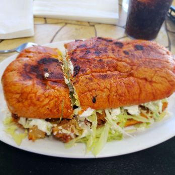 Gonzalez's Restaurant - What's a pambazo? Bread dipped in red guajillo pepper sauce stuffed with chorizo and potatoes. Yum - Mexican Near Me - Orange, California