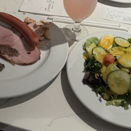 Turkey, ham, roast beef, sausage, hot dog, salad.