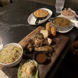 Jerk chicken and goat curry Jerk chicken and goat curry