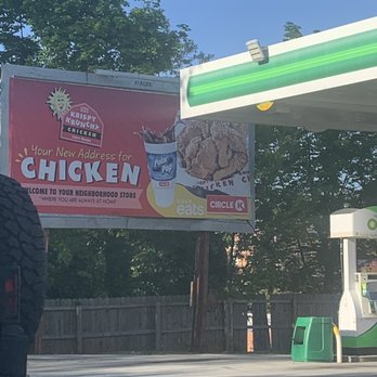 Circle K - Sign for Krispy Krunchy Chicken that's inside the Circle K - Gas Stations Near Me - Atlanta, Georgia