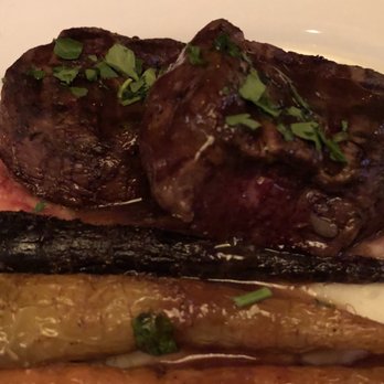 Marlow's Tavern - Filet Mignon entree with mashed potatoes and carrots - New American Near Me - Orlando, Florida