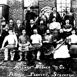 Pacific Records Management - Kullman Wagner Co. employees in front of Pacific Tannery 1877