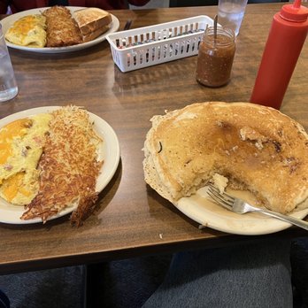 Rose's Cafe - Make sure you are aware this pancake is like a half inch thick and it's cooked perfectly! - Breakfast & Brunch Near Me - Healy, Alaska