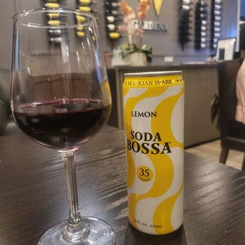 N Brazilian Grill  - Enjoying a delicious Malbec with Soda Bossa A Brazilian Inspired Soda! - Brazilian Near Me - Gardena, California