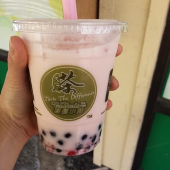 Ten Ren Tea - Regular half sweet strawberry milk tea with pearls - Bubble Tea Near Me - Cupertino, California Ten Ren Tea - Regular half sweet strawberry milk tea with pearls - Bubble Tea Near Me - Cupertino, California