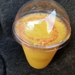 punjabi oven - Mango lassi,  it is as good as it is pretty.  My first lassi.