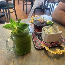 Mint lemonade and hot mint tea Mint lemonade and hot mint tea