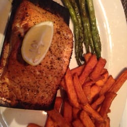 O'Charley's - Cedar plank, grilled salmon