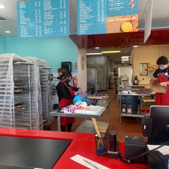 Wicked Donuts - The service process. The doughnut are stacked on trays not labeled abs boxes were not pre made. - Donuts Near Me - Las Vegas, Nevada Wicked Donuts - The service process. The doughnut are stacked on trays not labeled abs boxes were not pre made. - Donuts Near Me - Las Vegas, Nevada