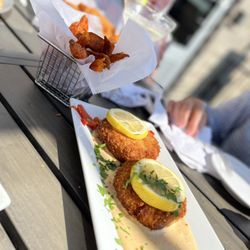 Laura's Bar And Grill - Crab cakes and sweet potato fries