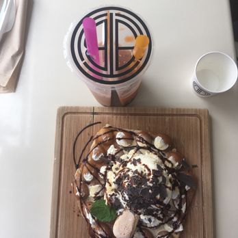 The Bubble Tea Shop - Tiramisu waffle with duo cup rose milk and Thai tea w/ pearls! Absolute delight. - Desserts Near Me - Richmond, British Columbia The Bubble Tea Shop - Tiramisu waffle with duo cup rose milk and Thai tea w/ pearls! Absolute delight. - Desserts Near Me - Richmond, British Columbia