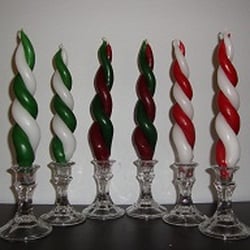 Rose the Candlemaker - Twisty Tapers...Christmas Dinner Tapers with a Twist