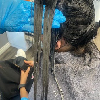 Belysbeautybar - Before Black Box Dye Removak - Hair Salons Near Me - Lynwood, California