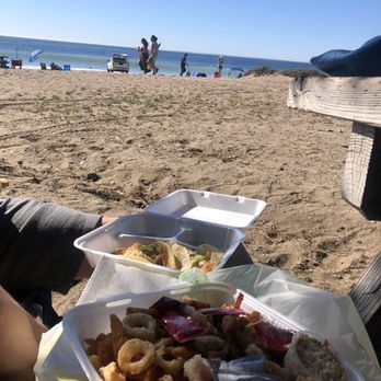Neptune's Net - Grilled Fish Taco Combo, Calamari, Clams and Shrimp Combo - Seafood Near Me - Malibu, California