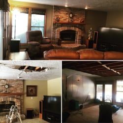 Clear Coast Restoration - Before & after a water leak in the ceiling. 208.639.1400