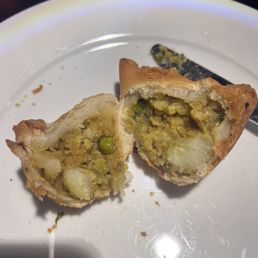 Vegetable Samosa filled with potato and peas. The filling was not dry at all. So yummy!