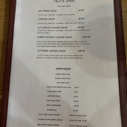 EJs Cotton Pickin Dive - Menu