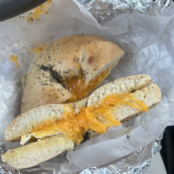 Bagel Break Deli - Egg and cheese on a flagel bagel - Bakeries Near Me - Jensen Beach, Florida