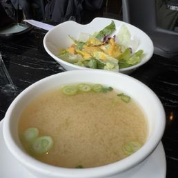 Miso Soup & Salad with Ginger Dressing Miso Soup & Salad with Ginger Dressing
