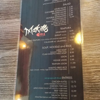Makitto Sushi - Part of the menu - Sushi Bars Near Me - Mesa, Arizona Makitto Sushi - Part of the menu - Sushi Bars Near Me - Mesa, Arizona