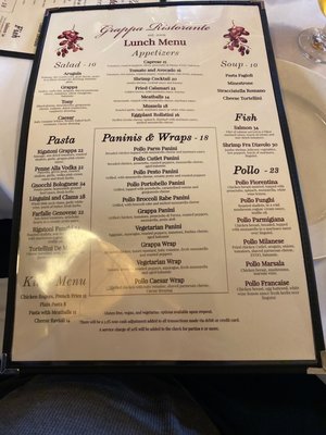 Menu photo 3 Grappa Ristorante Warwick, NY