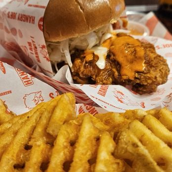 Hangry Joe’s Hot Chicken - Chicken sando with waffle fries - Chicken Shop Near Me - Columbia, Maryland Hangry Joe’s Hot Chicken - Chicken sando with waffle fries - Chicken Shop Near Me - Columbia, Maryland