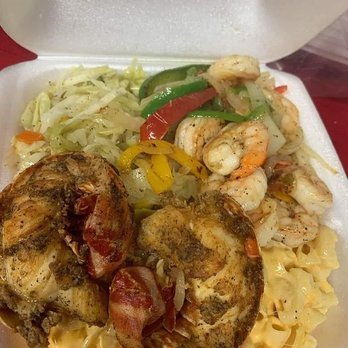 ABS Kitchen - a container of food with shrimp, pasta, and vegetables - Tacos Near Me - Los Angeles, California ABS Kitchen - a container of food with shrimp, pasta, and vegetables - Tacos Near Me - Los Angeles, California