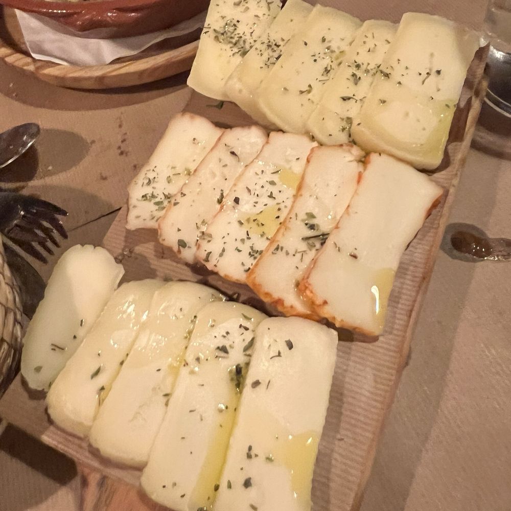 The Portuguese cheese platter. Goat, sheep and cow cheese.