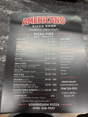 Menu photo 1 Americano Pizza Shop Syosset, NY