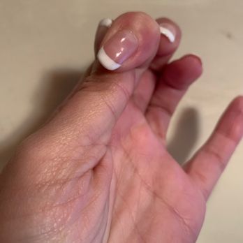 Jimmy's Personal Care - Example of one of the many bubbles on my gel french manicure. - Nail Salons Near Me - Bellingham, Washington Jimmy's Personal Care - Example of one of the many bubbles on my gel french manicure. - Nail Salons Near Me - Bellingham, Washington