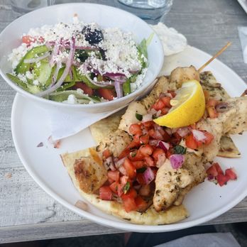 Barangas on the Beach - Greek salad and chicken w pita - Greek Near Me - Hamilton, Ontario