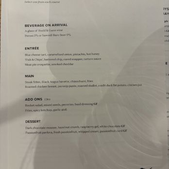 Rodd & Gunn - The lunch prix fixe menu. Choose the wine, the pinot noir is lovely. - Fashion Near Me - Auckland, AUK