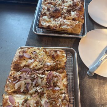 No Regrets Pizza - Spicy Vodka Sausage Pizza - Roman Argentinian Fugazza Pizza - Roman - Italian Near Me - North Bethesda, Maryland