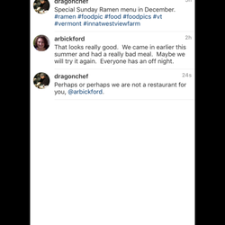 Inn at West View Farm - If they talk to customers on Social Media like this, imagine how they treat you in the restaurant.