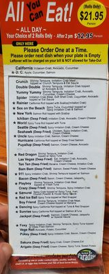 Menu photo 2 Sushi Paradise Puyallup, WA Menu photo 2 Sushi Paradise Puyallup, WA