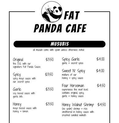 Menu photo 3 Fat Panda Musubi Fairfield, CA