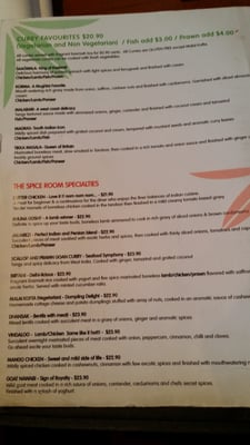 Menu photo 2 The Spice Room Wanaka, OTA