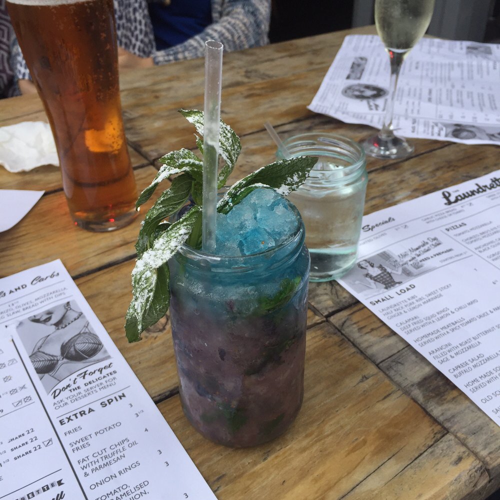 Blueberry gin mojito. Yum!