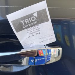 Trio Car Wash - My super clean car and receipt from my 1st visit!