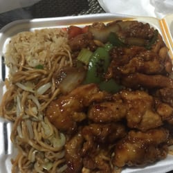 Feng Lin - Orange chicken and Kung pa chicken.  Very good