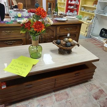 Hospice Hope Chest - Awesome marble coffee table with drawers $1,000 - Thrift Stores Near Me - Mount Dora, Florida